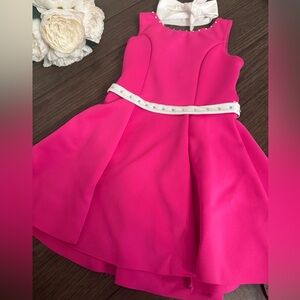 Pink Sleeveless Kids Dress with embellished belt/ Musical theatre
